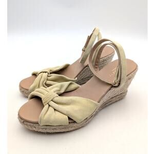 LK Bennett Angela Espadrille Wedge Sandal Women's Ecru Size US9.5 EU40
